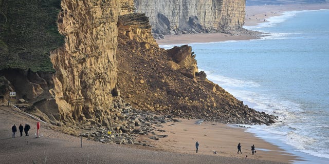 Cliff collapse beach