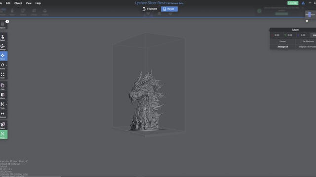 Grey slicer with a grey dragon