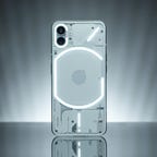 Nothing Phone 1 with LEDs turned on