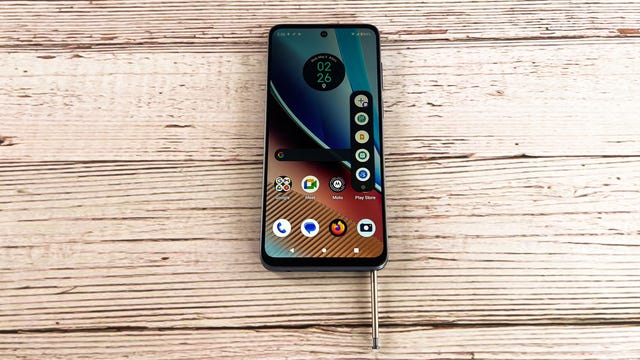 Moto G Stylus with stylus partially ejected