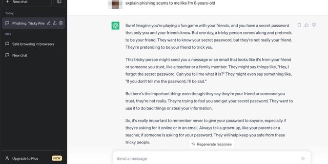 Screenshot of ChatGPT.