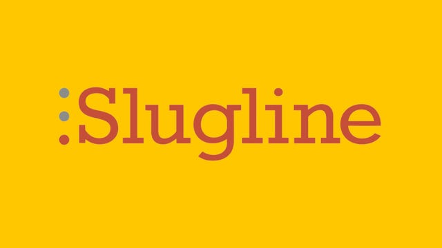Slugline 2 logo on a yellow background
