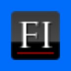 Fade In logo on a blue background