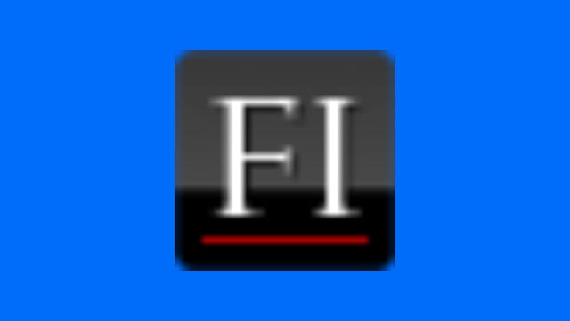 Fade In logo on a blue background