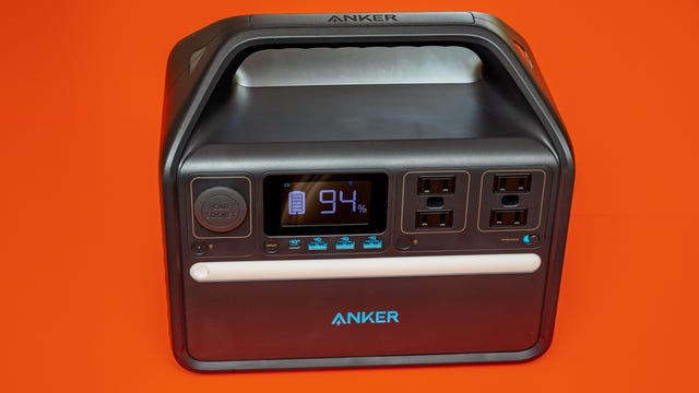 Anker 535 Portable Power Station, a large battery with a carrying handle on top
