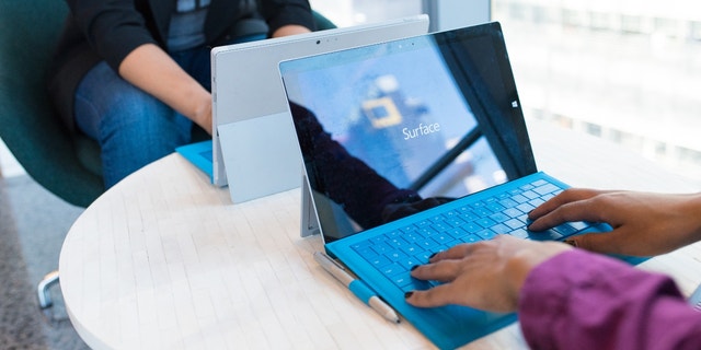 Person using their Surface Pro.