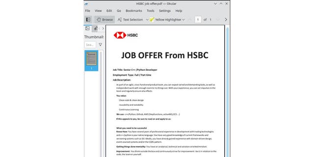 fake job offers