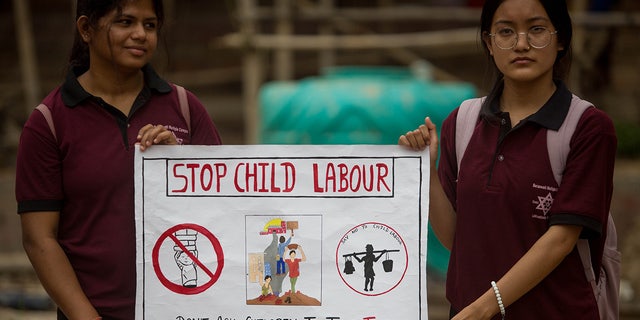 Nepal stop child labor signs