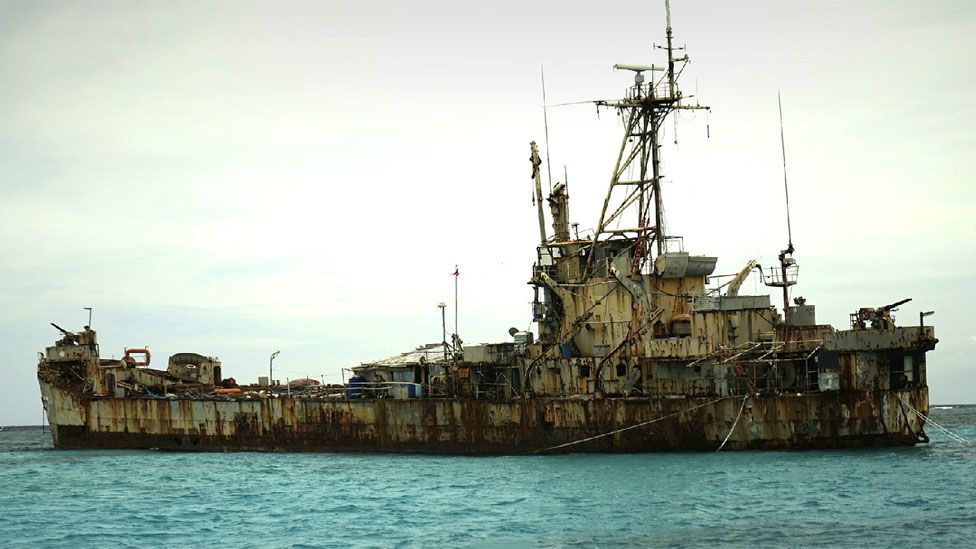 Sierra Madre beached on the Second Thomas Shoal