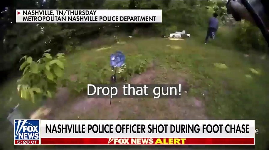 Nashville police release bodycam footage of officer shot during foot chase
