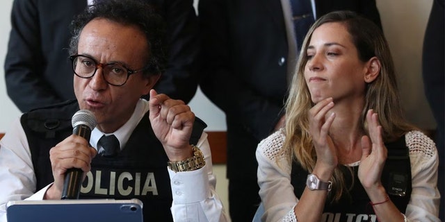 Christian Zurita and Andrea Gonzalez at press conference