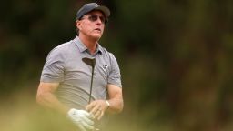 Phil Mickelson of the United States watches his tee shot from the seventh tee during the second round of the 123rd U.S. Open Championship at The Los Angeles Country Club on June 16, 2023 in Los Angeles, California.
