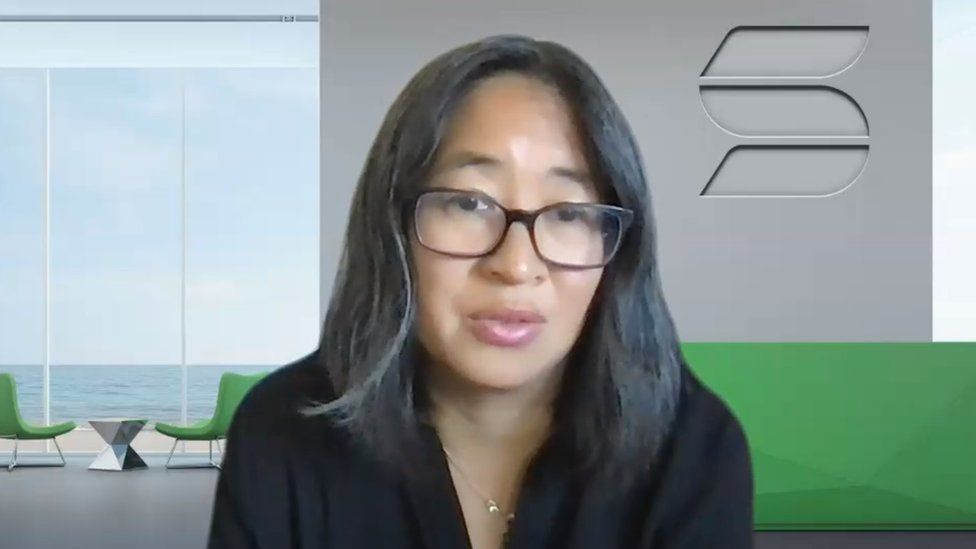 Wendy Gonzales speaking to the BBC from the US