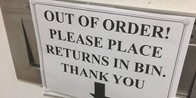 Library "out of order" sign