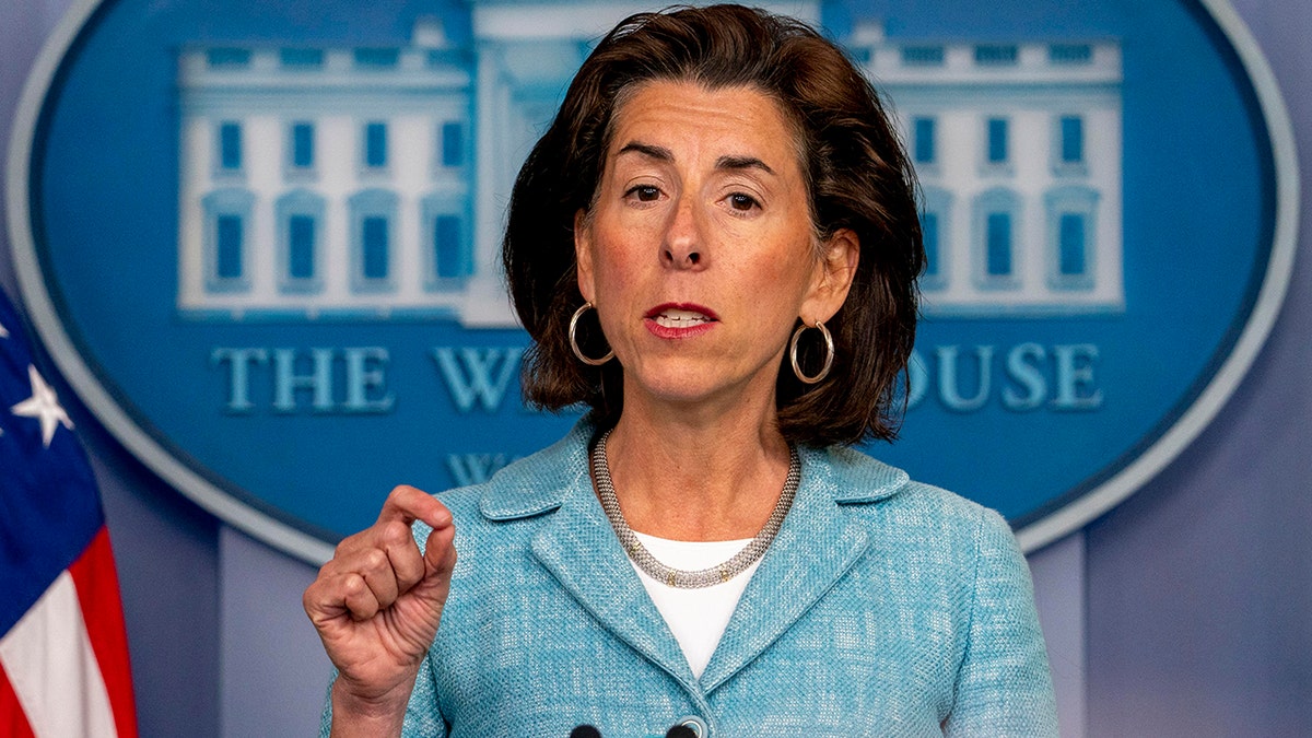 Commerce Secretary Gina Raimondo at White House podium