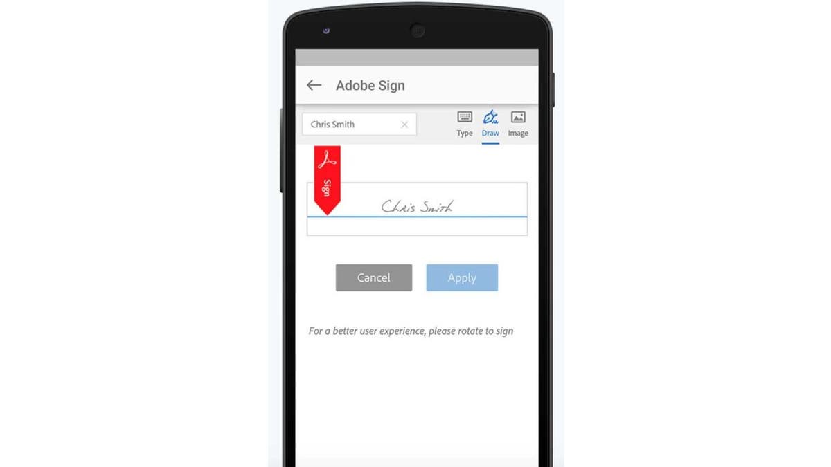 Photo of a phone with Adobe Acrobat open.