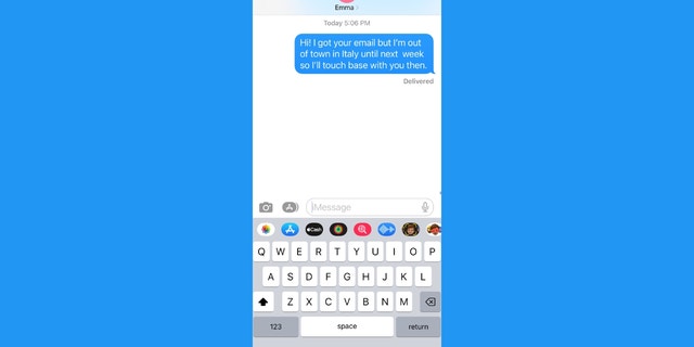 Screenshot of the iMessage app.