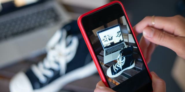 Shoes on phone