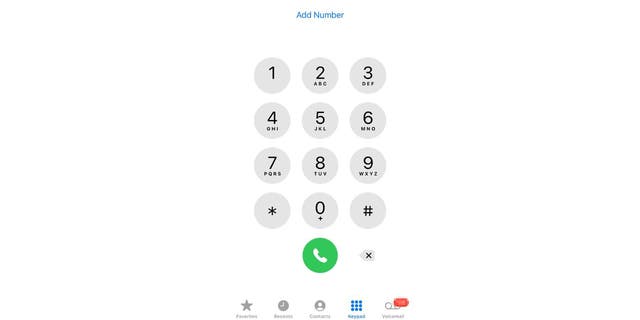 Screenshot of keypad on phone *67