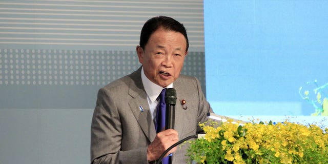 Taro Aso speaking
