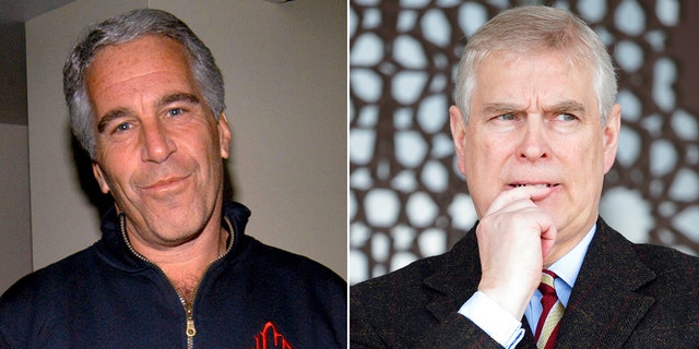 A side-by-side photo of Jeffrey Epstein and Prince Andrew