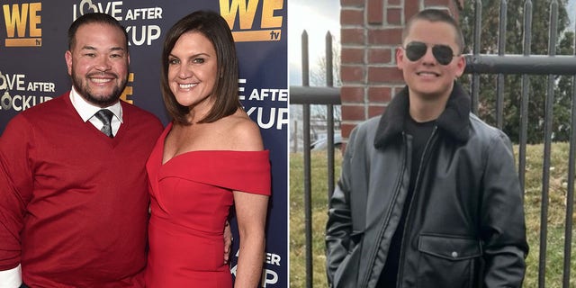 A split image of Jon Gosselin, Colleen Conrad, Collin Gosselin