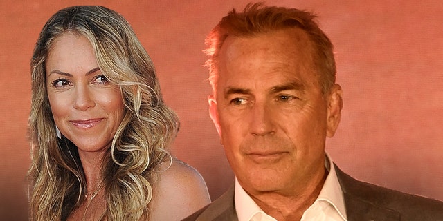 Kevin Costner wears brown suit coat alongside estranged wife Christine Baumgartner