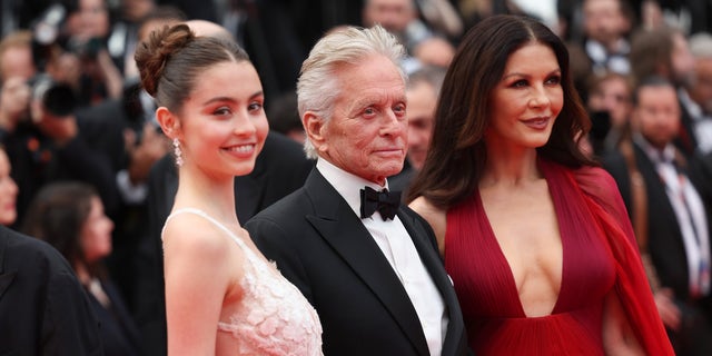 Carys Zeta Douglas, Michael Douglas and Catherine Zeta-Jones at Cannes