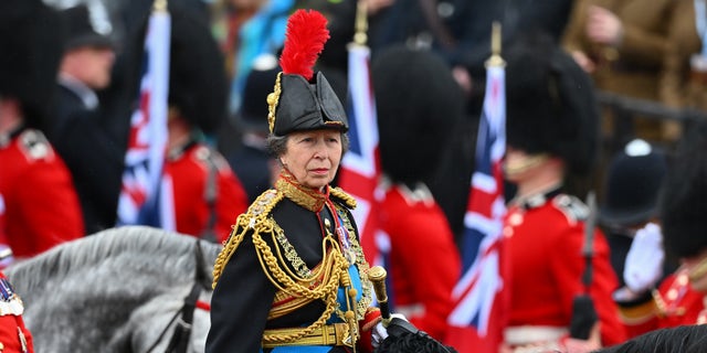 princess anne as the gold stick at the coronation on horseback