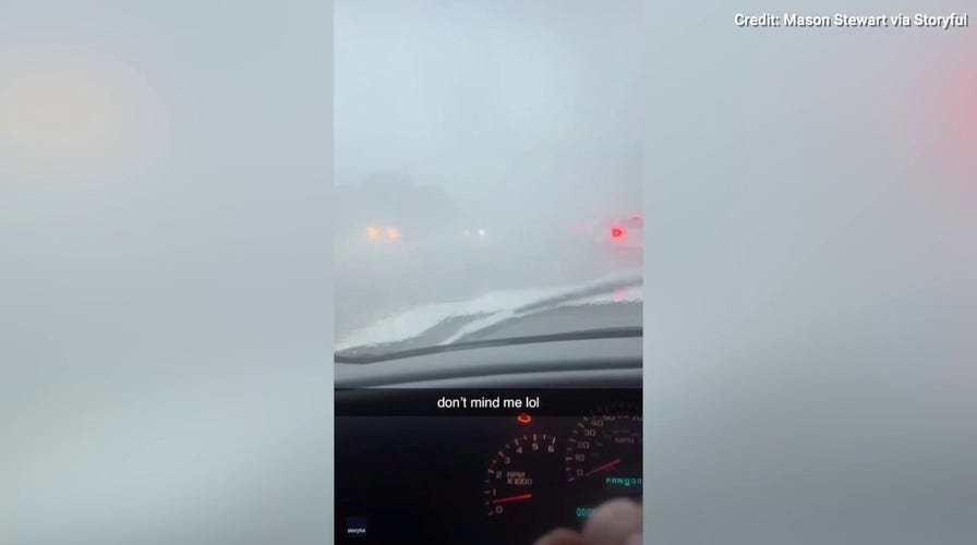 Watch the shocking moment a car goes airborne as Hurricane Idalia passes through Goose Creek, South Carolina