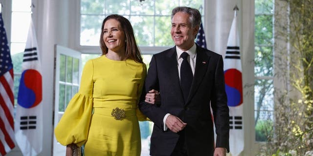 U.S. Secretary of State Antony Blinken and his wife Evan Ryan