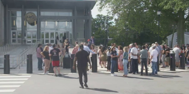 Protesters outside New Jersey courthouse