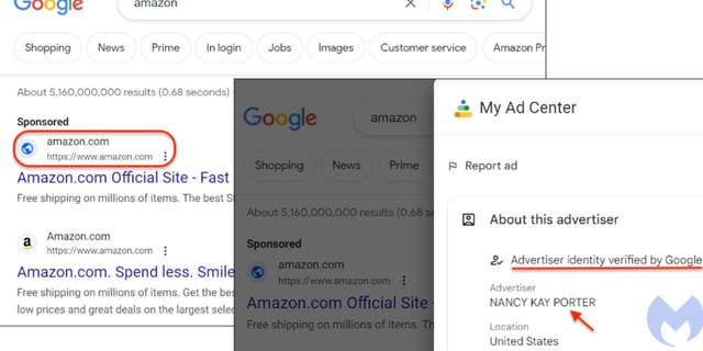 Screenshot of a malware advertisement.