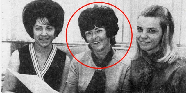 Jewell Langford (center) photographed with two other women