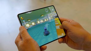 Mario Kart being played on the Z Fold 5