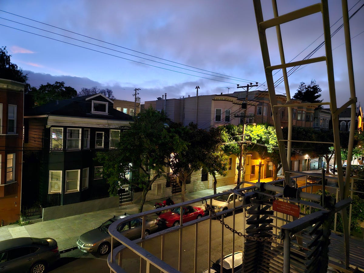 A photo of a fire escape