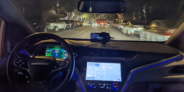view from inside robocar in San Francisco 