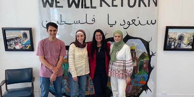 Rep. Rashida Tlaib at an art show