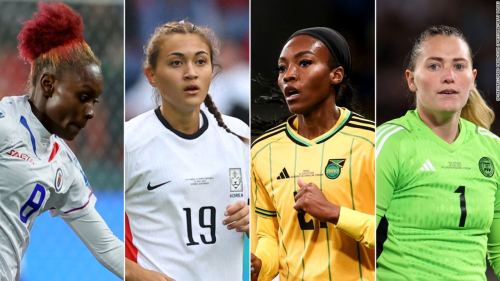 US dual national players include, from left, Haiti's Danielle Etienne, South Korea's Casey Phair, Jamaica's Cheyna Matthews, and Philippines' Olivia McDaniel.