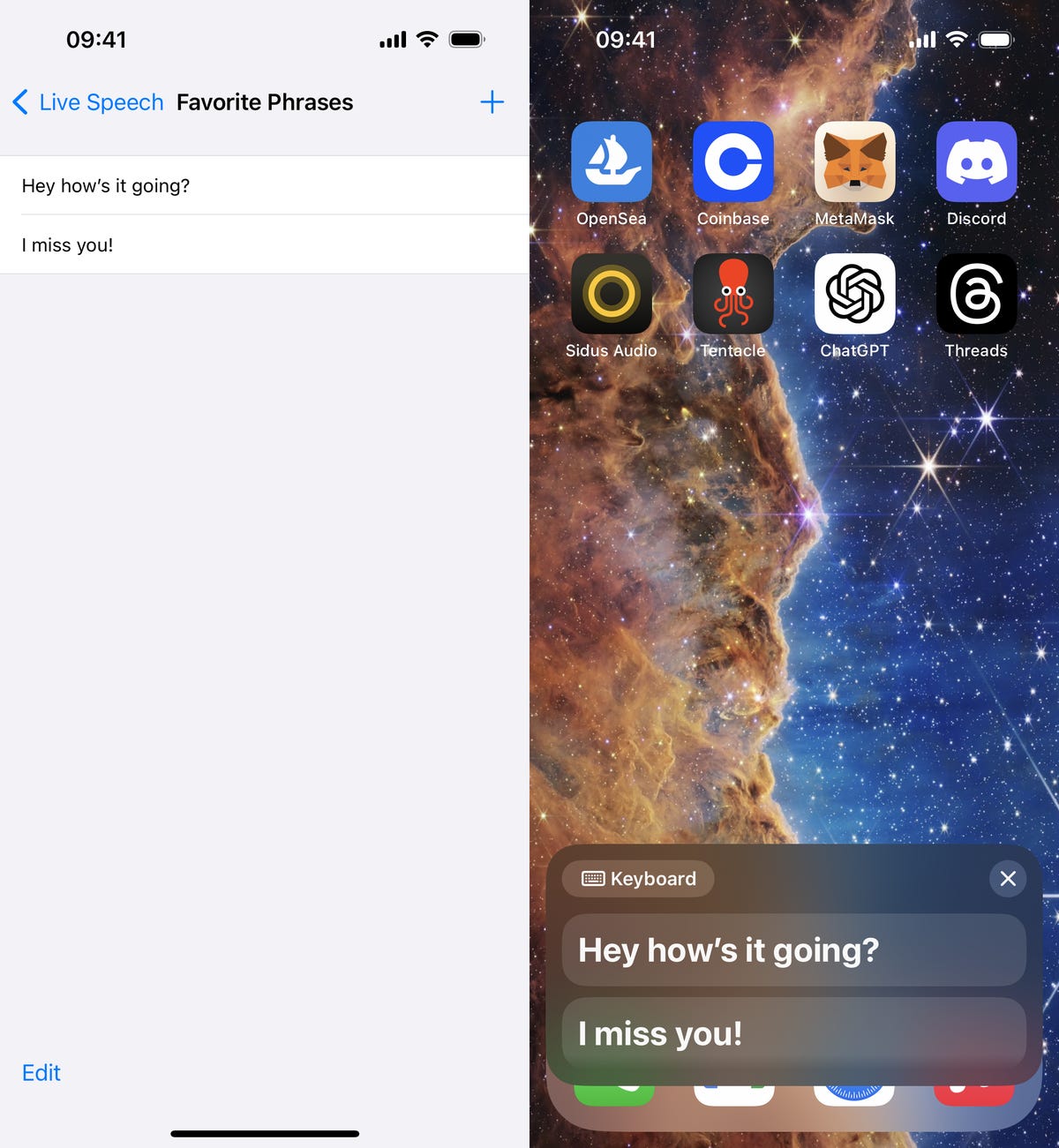 Personal Voice feature with Live Speech in iOS 17