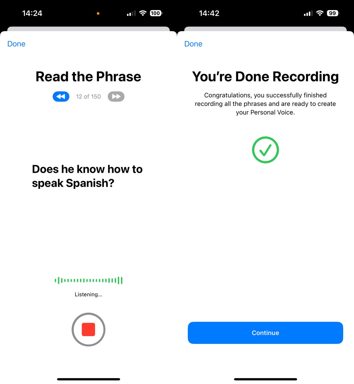 Personal Voice feature on iOS 17