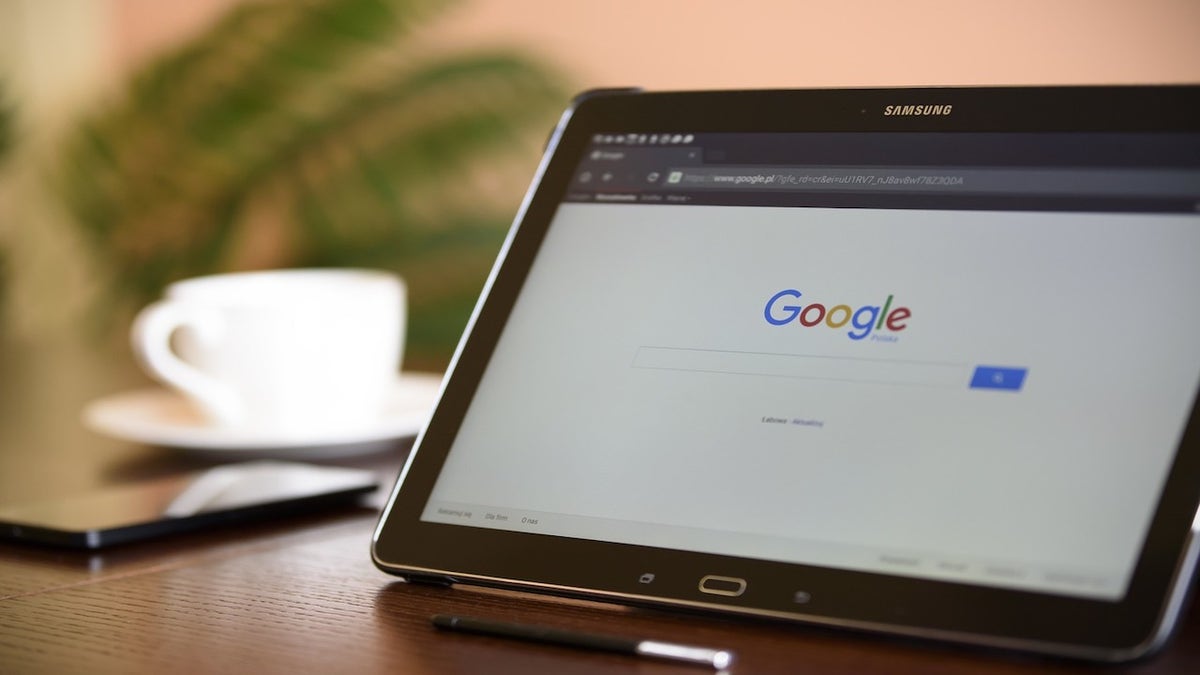 Google on a laptop