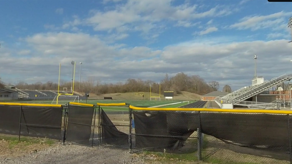 The stadium, field, stands