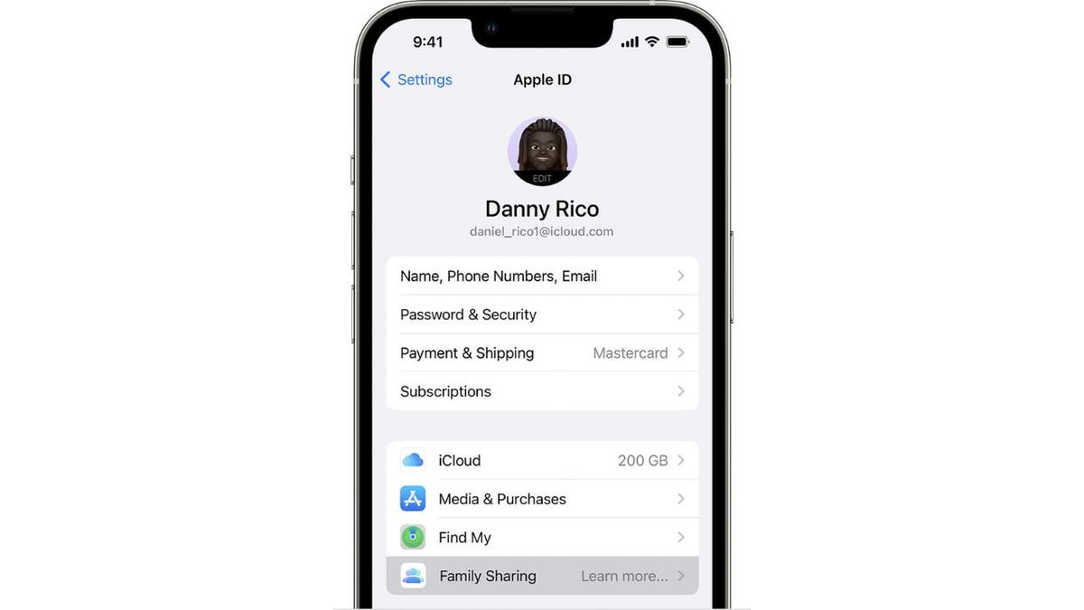 Photo of a settings screen on an iPhone.