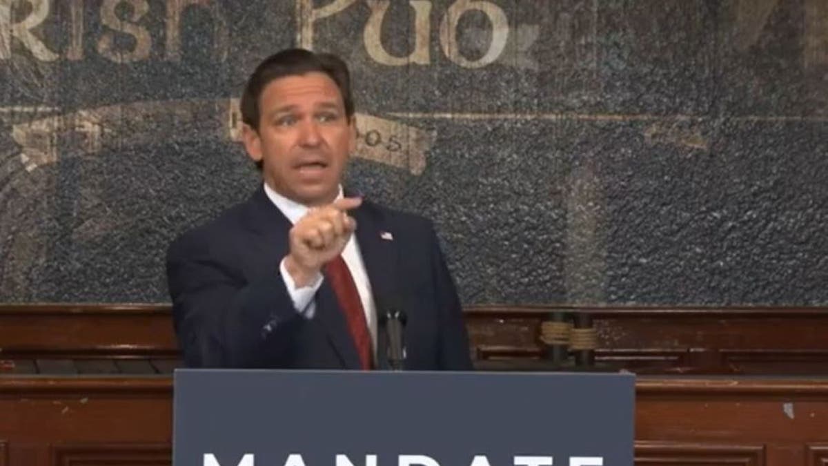 Florida Gov. Ron DeSantis engages heckler during speech