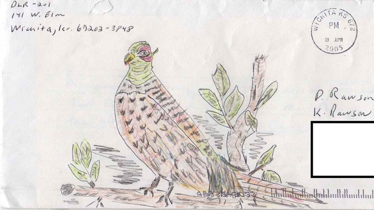Colorful artwork on a standard envelop