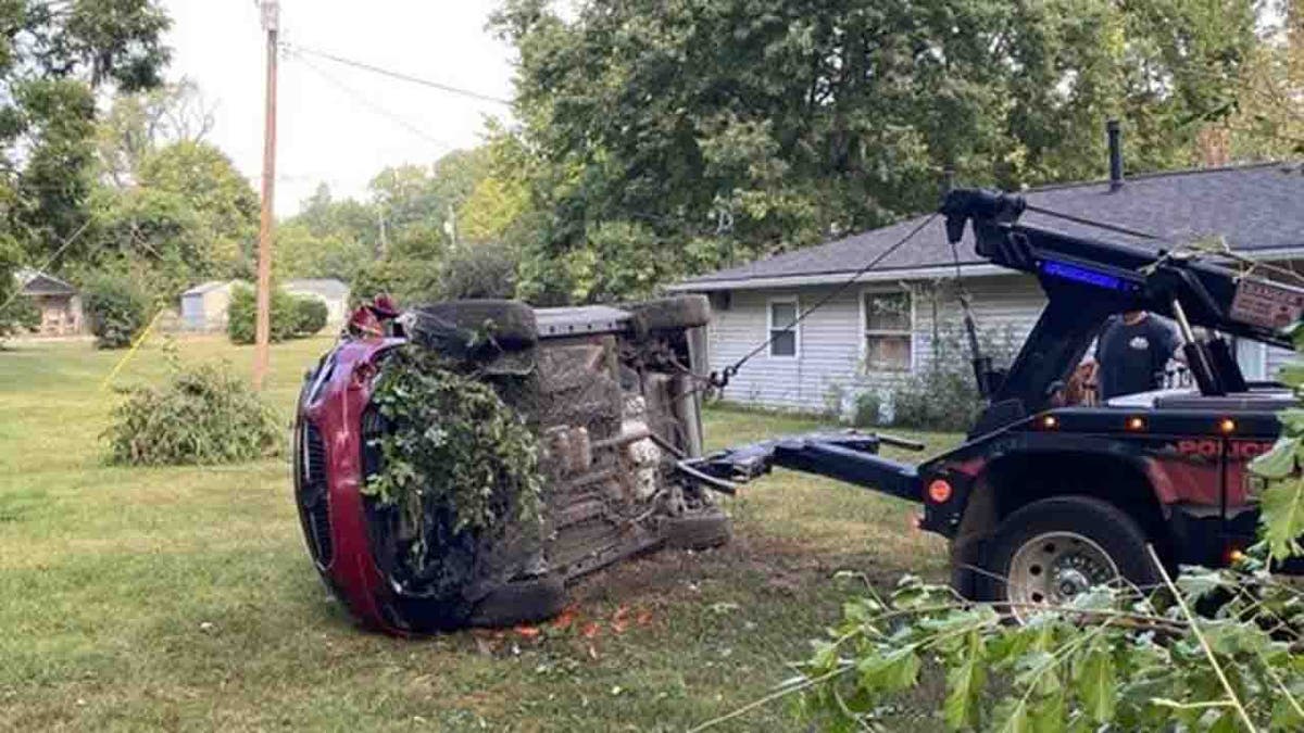 car overturned