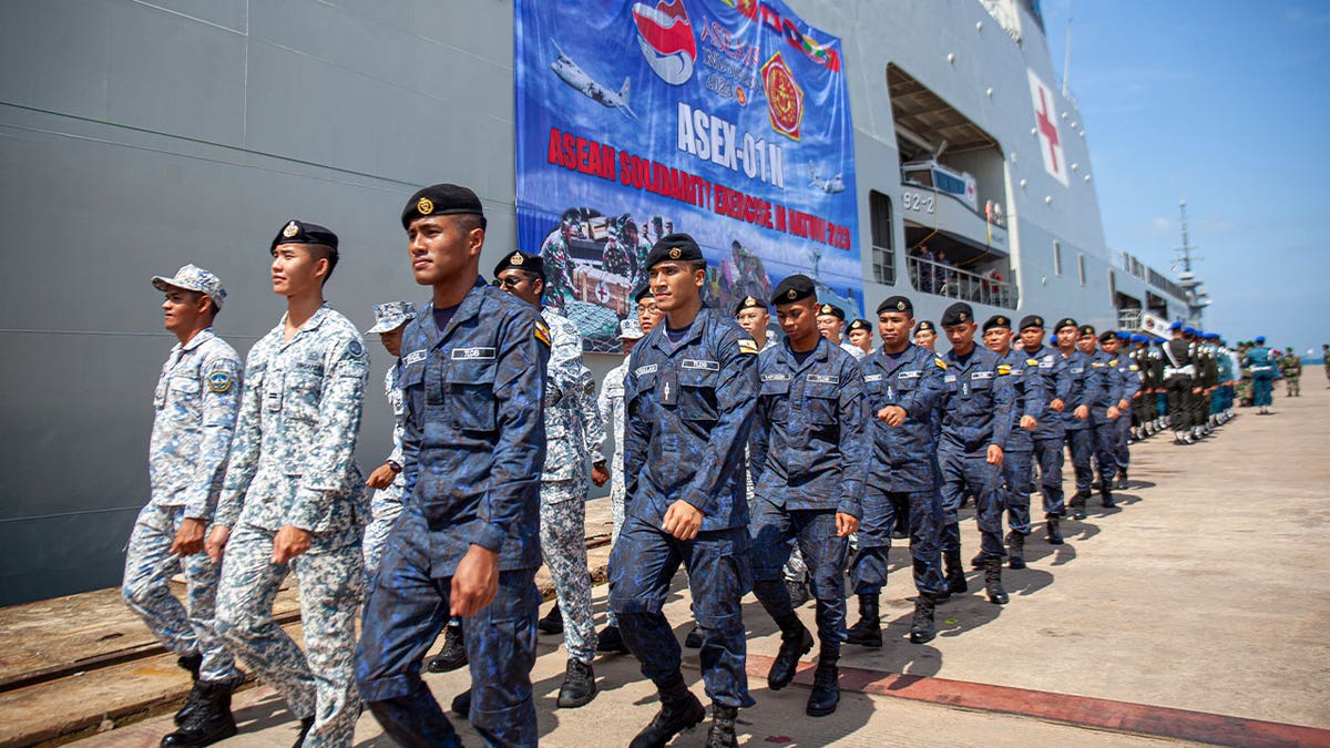 military drill in Indonesia
