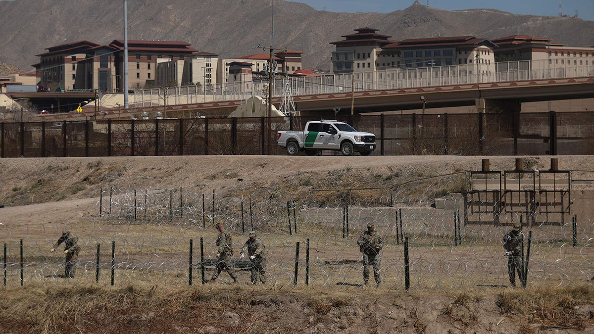 US Mexico border at El Paso, Texas