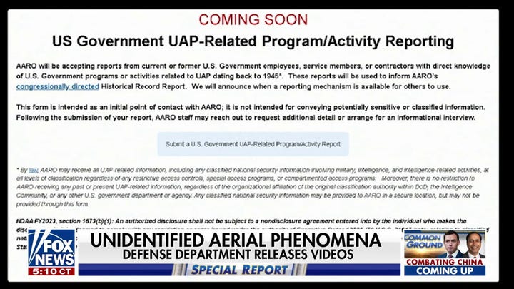 Pentagon launches website for UFO sightings